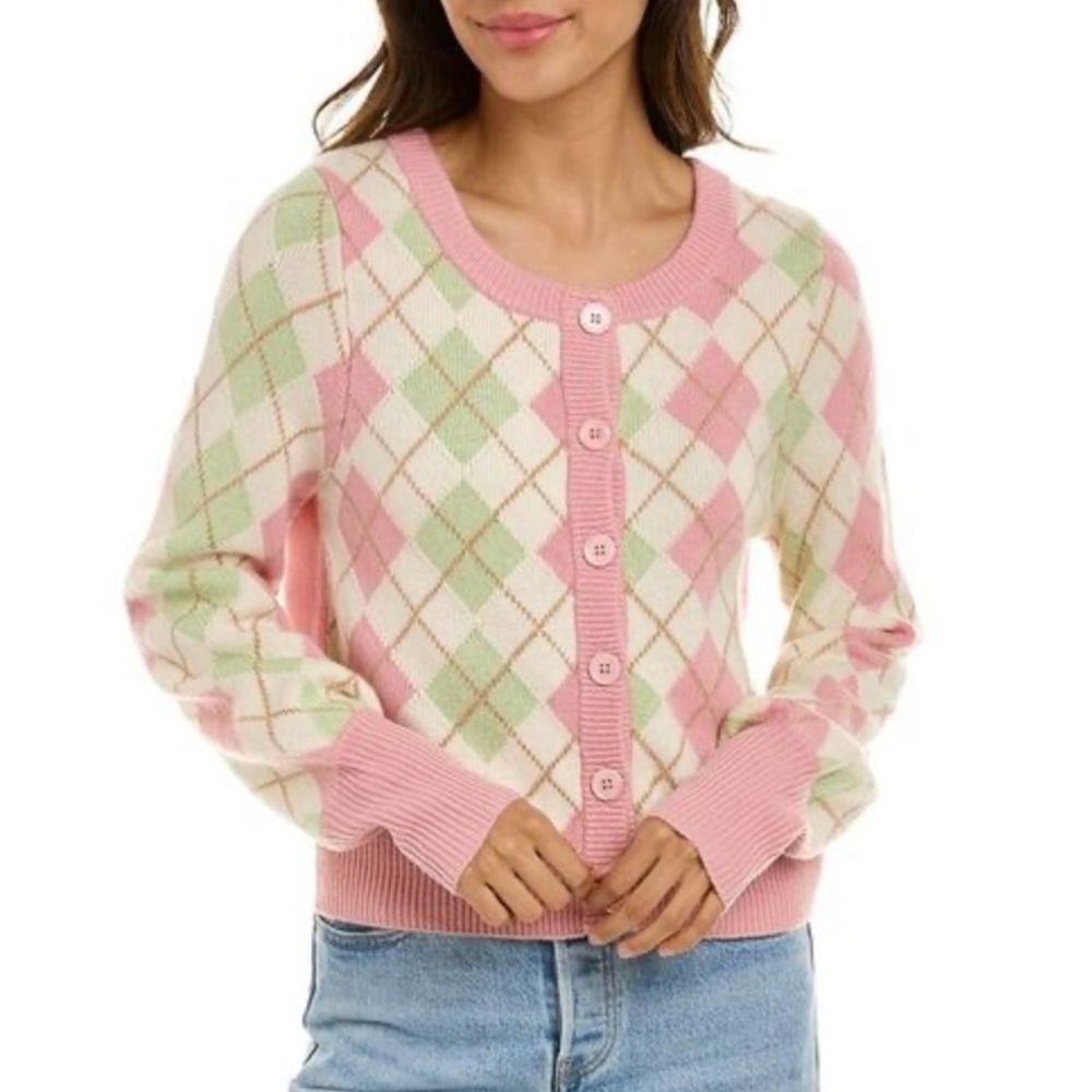 LoveShackFancy NWT Ginnie Argyle Cardigan-Small